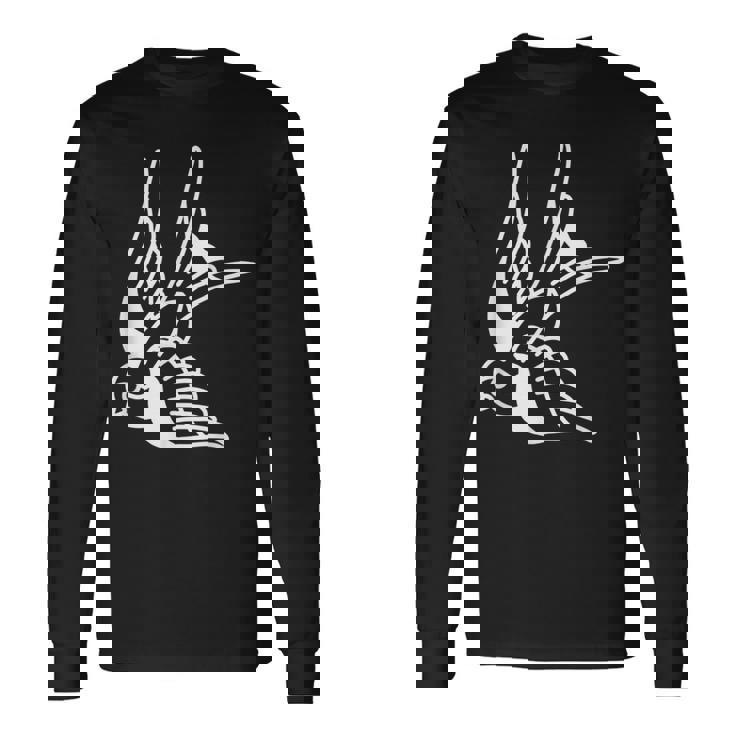 アメリカントラディショナル ツバメ 鳥 アウトライン タトゥー 長袖Tシャツ