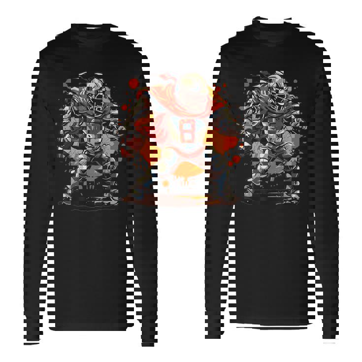 アメリカンフットボールのコスチュームを着たストロングナイト。 長袖Tシャツ