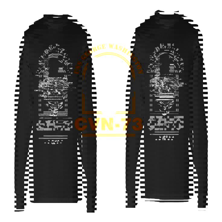 アメリカ海軍航空母艦 Cvn-73 ジョージ・ワシントン Uss George Washington 長袖Tシャツ