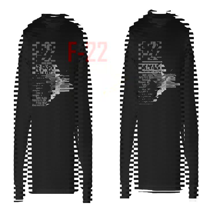 アメリカ航空機ステルス戦闘機 F22 ラプター 長袖Tシャツ