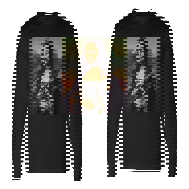 アライグマとモナリザ 長袖Tシャツ