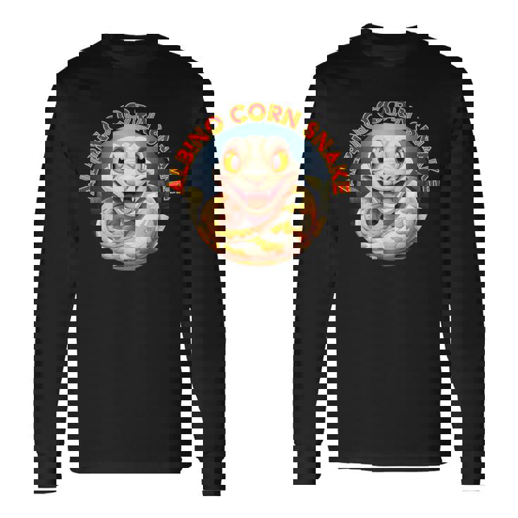 アルビノコーンスネーク 動物 可愛い 人気 へび 蛇 干支 巳 動物園 へび好き 愛好家 爬虫類 コーンスネーク 長袖Tシャツ