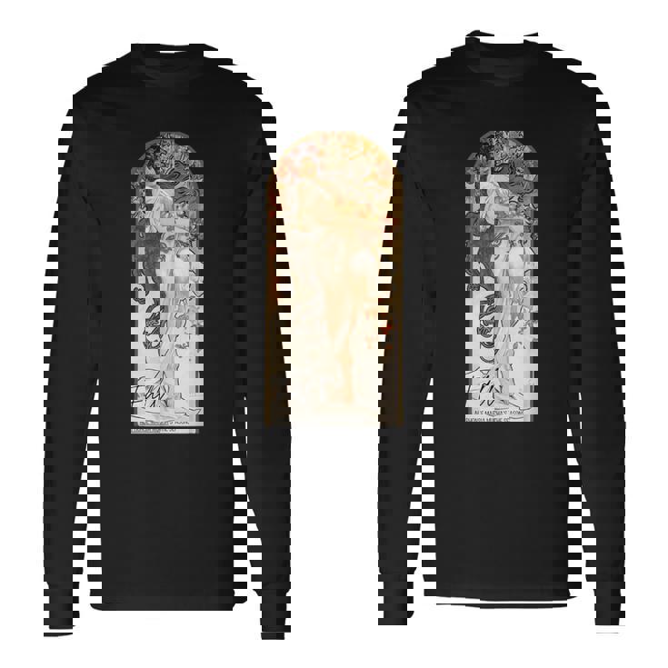 アルフォンス・マリア・ミュシャの「四季」-秋 長袖Tシャツ