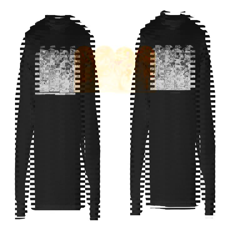 アルフォンス・マリア・ミュシャの季節 長袖Tシャツ