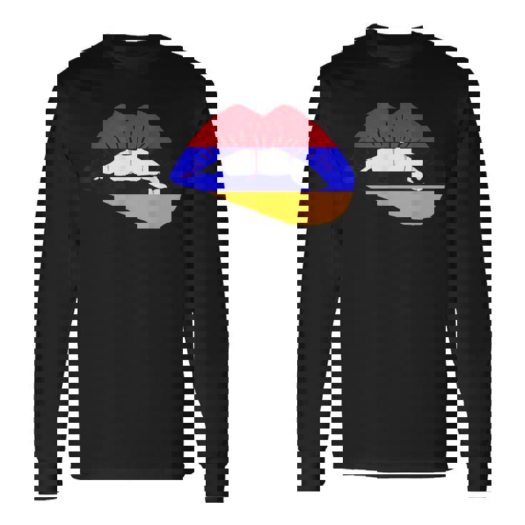 アルメニアリップ アルメニアプライド アルメニアルーツ アルメニア国旗 長袖Tシャツ