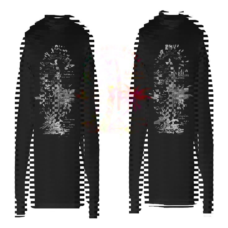 アロハ ハワイ サーファー ガール サマー サンビーチ 長袖Tシャツ