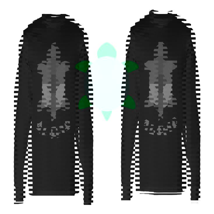 アロハ ハワイ ハワイアン 亀 海 動物 ビーチ キッズ ボーイズ クール 長袖Tシャツ