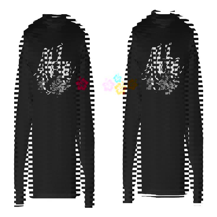 アロハ ハワイアン ハイビスカス フラワー サーファー マウイ カウアイ ハワイ 長袖Tシャツ