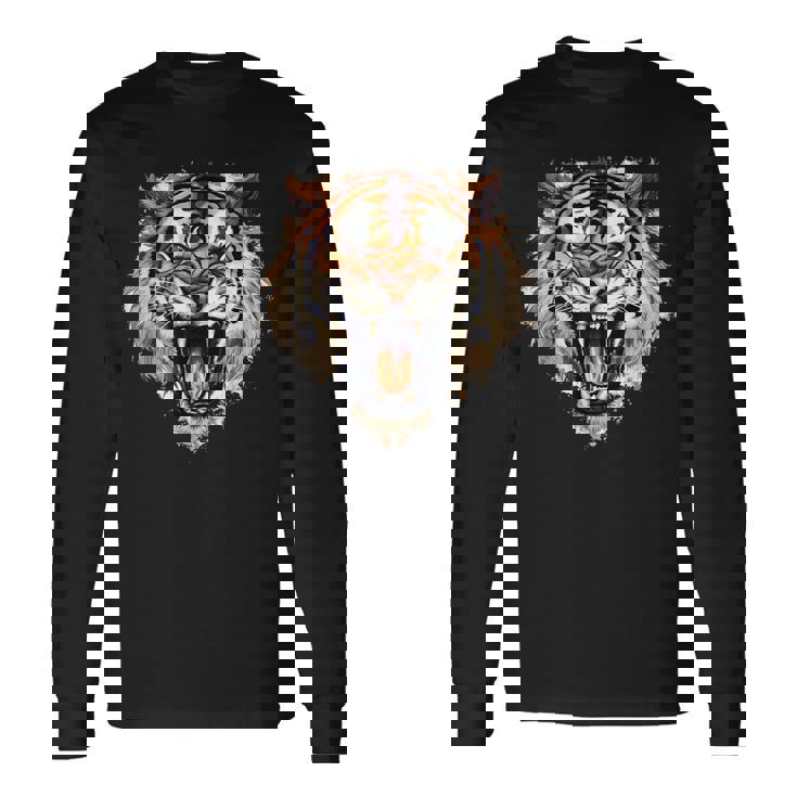 アングリータイガー、ローリングタイガー 長袖Tシャツ