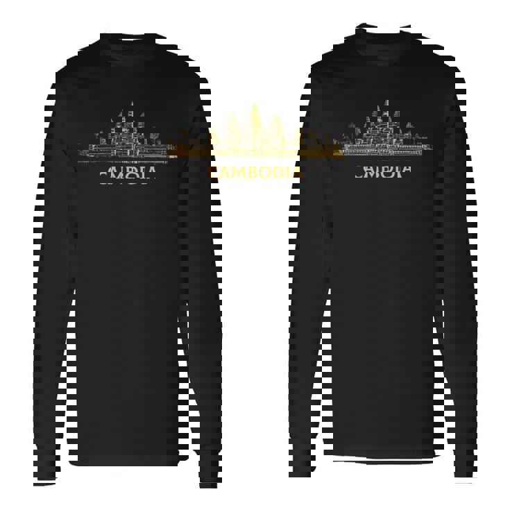 アンコールワットカンボジア、クメールカンボジア 長袖Tシャツ