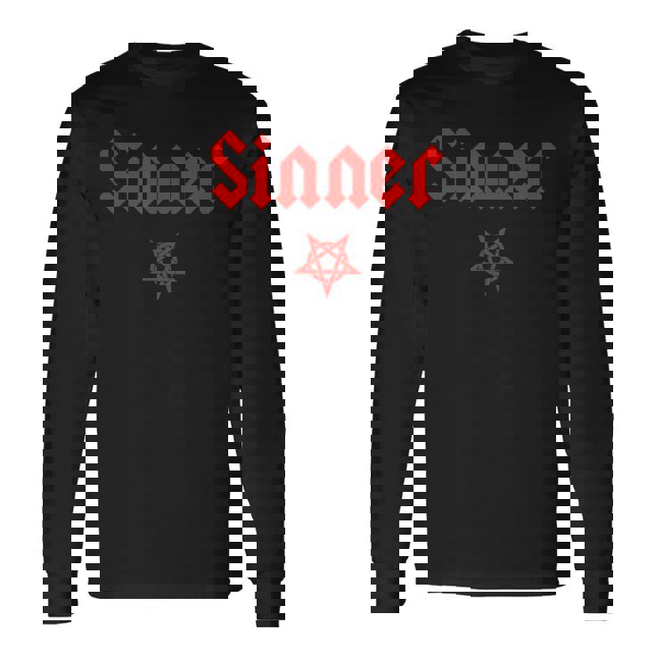 アンチ・キリストの罪人 五芒星 長袖Tシャツ