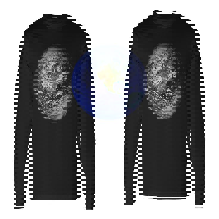 アースプラネット 地球 北米 平球 宇宙雲 長袖Tシャツ