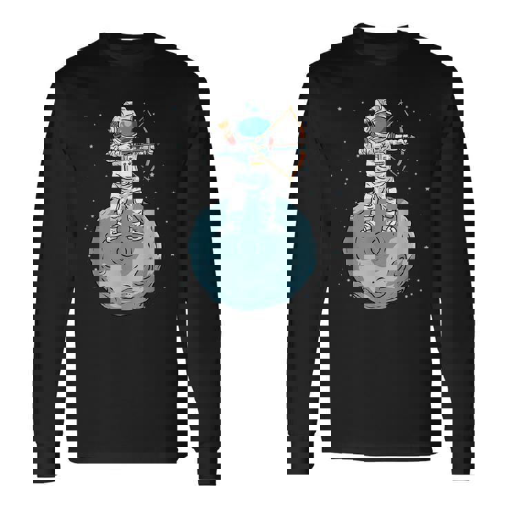 アーチェリーシャツキッズロングボウ宇宙飛行士ギフトキッズボウアーチェリー 長袖Tシャツ