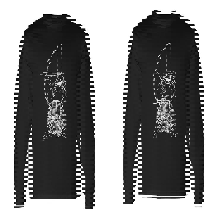 アーチャー 弓道 日本の武道 長袖Tシャツ