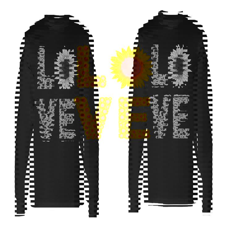 イエロー ひまわり ラブフラワー ひまわり 花柄 かわいい 長袖Tシャツ