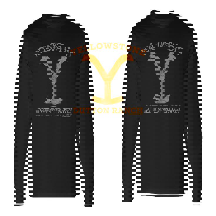 イエローストーン ダットンランチアンティーク調ロゴ 長袖Tシャツ