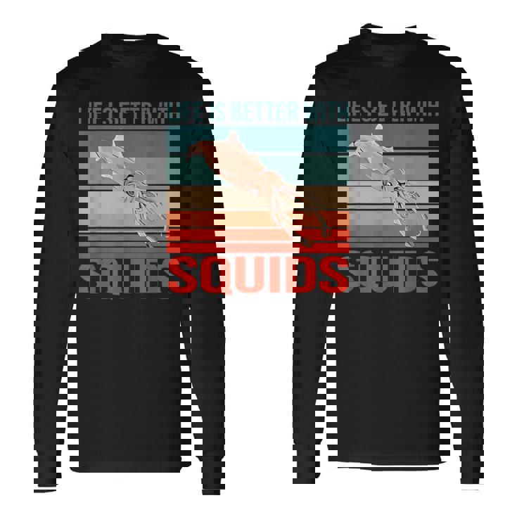 イカ ライフ・イズ・ベター 烏賊 イカ 長袖Tシャツ