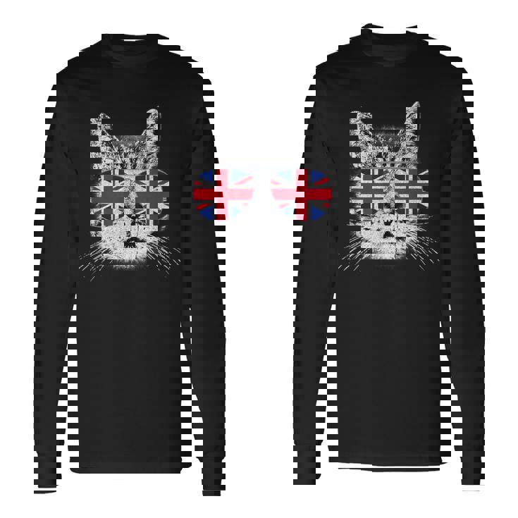 イギリス ユニオンジャック フラッグ イギリス 猫 イギリス 長袖Tシャツ