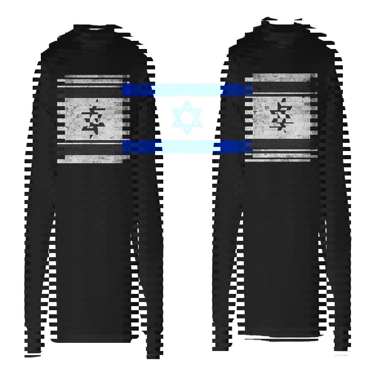 イスラエル国旗グラフィック メンズ レディース キッズ 長袖Tシャツ