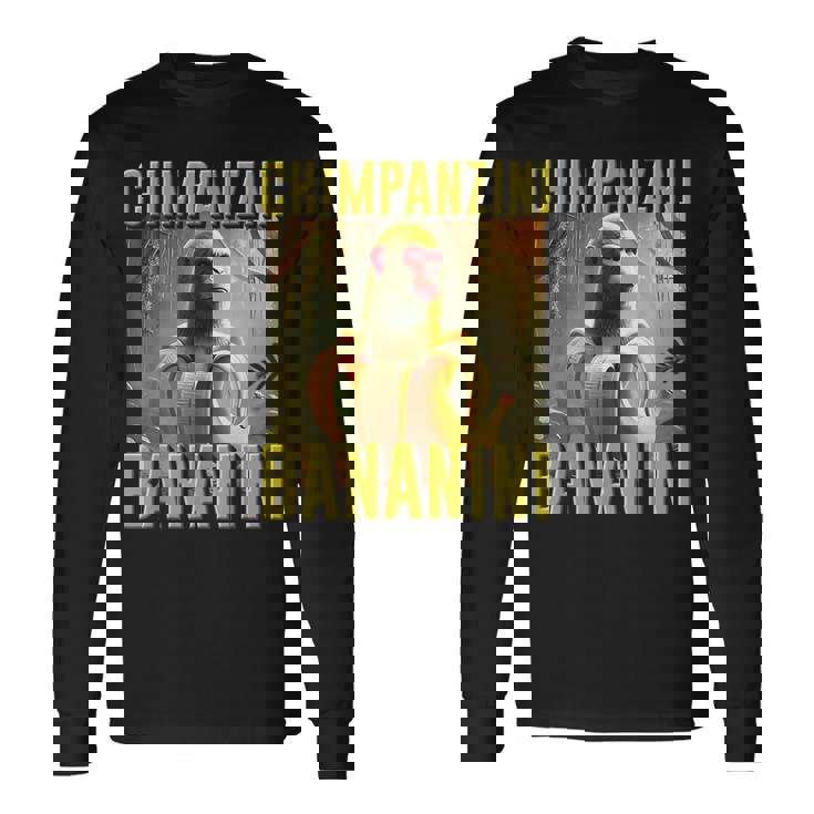 イタリアン ブレイン チンパンジーニ バナニーニ 面白い Ai キッズ 男の子 ミーム 長袖Tシャツ