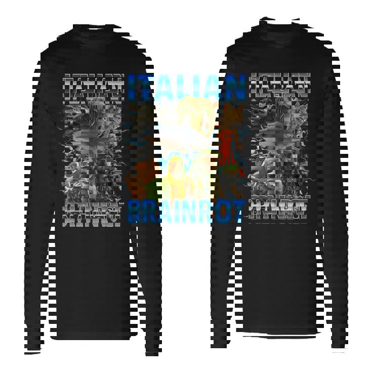 イタリアン ブレイン ミーム トラレロ トラララ ボンバルディーノ クロコディロ 長袖Tシャツ ギフトのアイデア