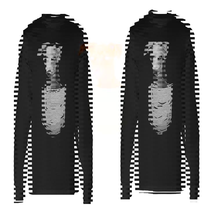 イタリアングレイハウンド ウィペットチェストバッグ 犬の飼い主用 長袖Tシャツ