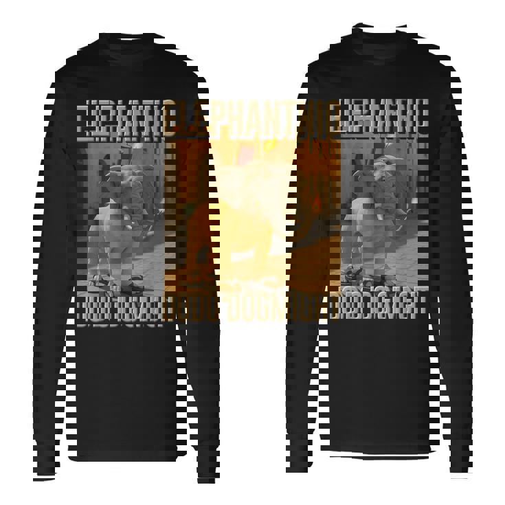 イタリアンブレインロットキャラクター エレファントニオ・ドードー ドッグマイ・ミーム 長袖Tシャツ