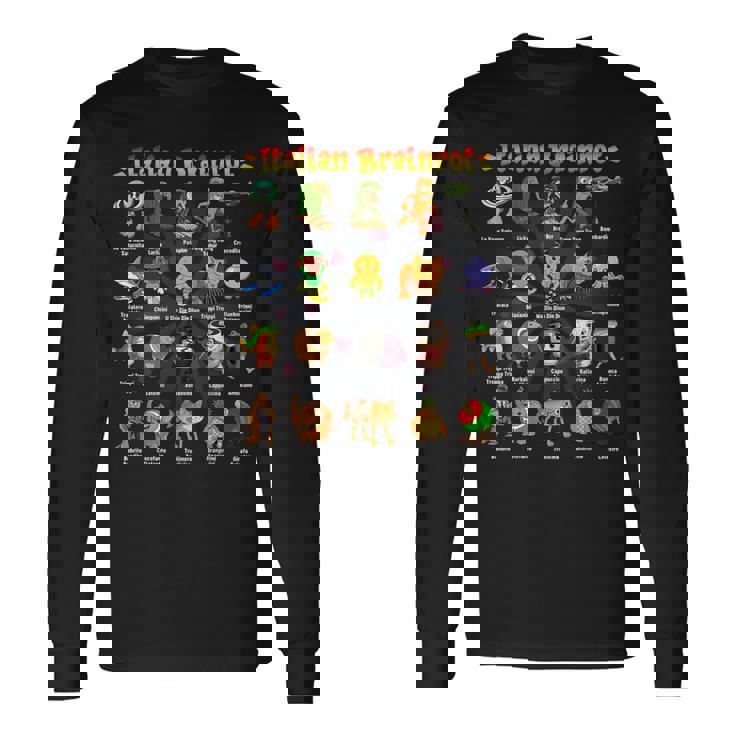 イタリアーノブレインロットディバーテンテイタリアーノブレインロットミーム 長袖Tシャツ