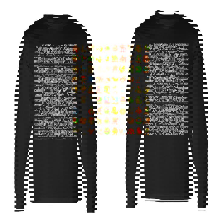 イタリア語-ブレインローz世代面白いミーム90ブレインロットキャラクター 長袖Tシャツ