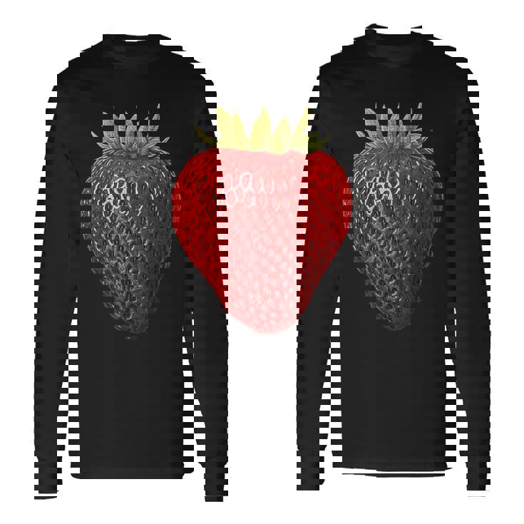 イチゴ イラスト アート フルーツ グラフィック モチーフ 長袖Tシャツ