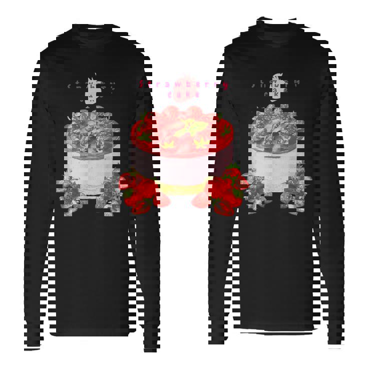 イチゴケーキ スイーツ デザート かわいい 春 パティシエ、普段着、いちご狩り、いちご、ストロベリー、お菓子 長袖Tシャツ