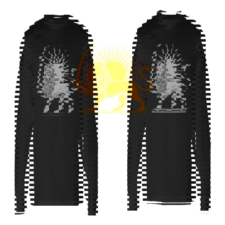 イラン国旗 ライオン サン ペルシャプライド イランtシャツ 長袖tシャツ 長袖Tシャツ