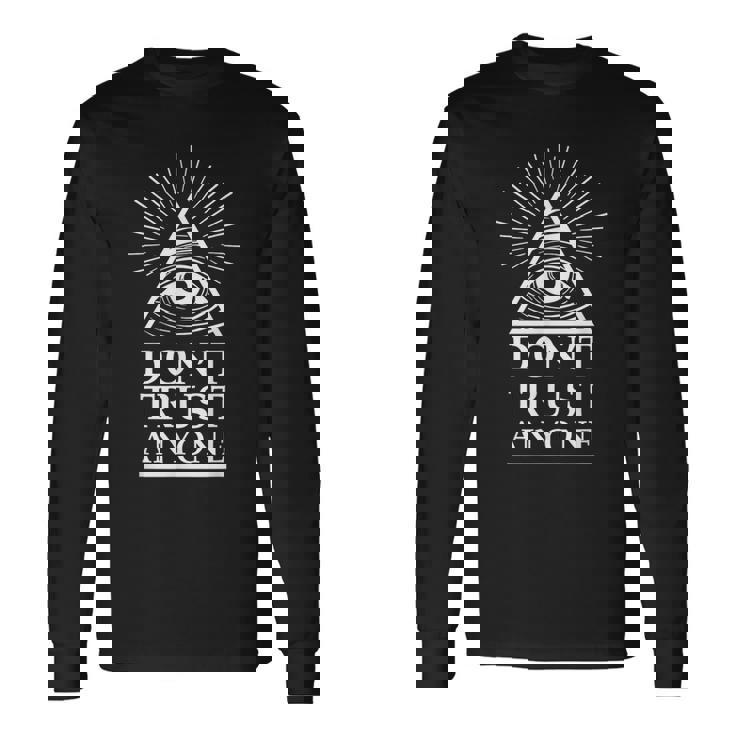 イルミナティ フリーメイソン 誰も信じるな 長袖Tシャツ