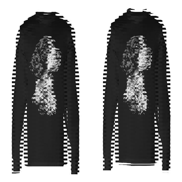 イングリッシュセッター 犬 モチーフ ペット イラスト イングリッシュセッター 長袖Tシャツ