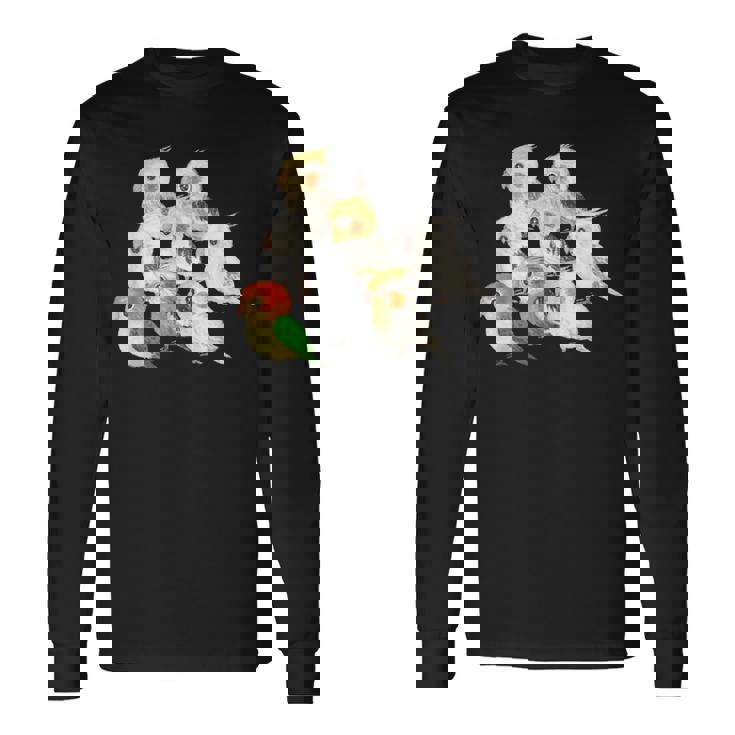 インコ かわいい 小鳥 ペット おもしろ 動物 イラスト 長袖Tシャツ