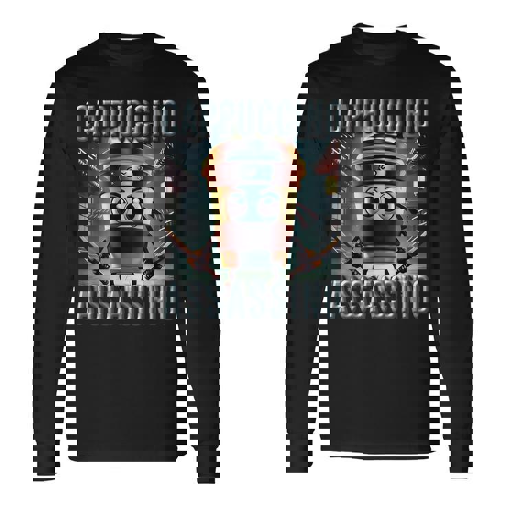 インターネット 陽気なミーム Aiキャラクター カプチーノ アサシーノ 長袖Tシャツ