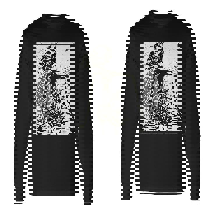 インドネシアのワヤン 長袖Tシャツ