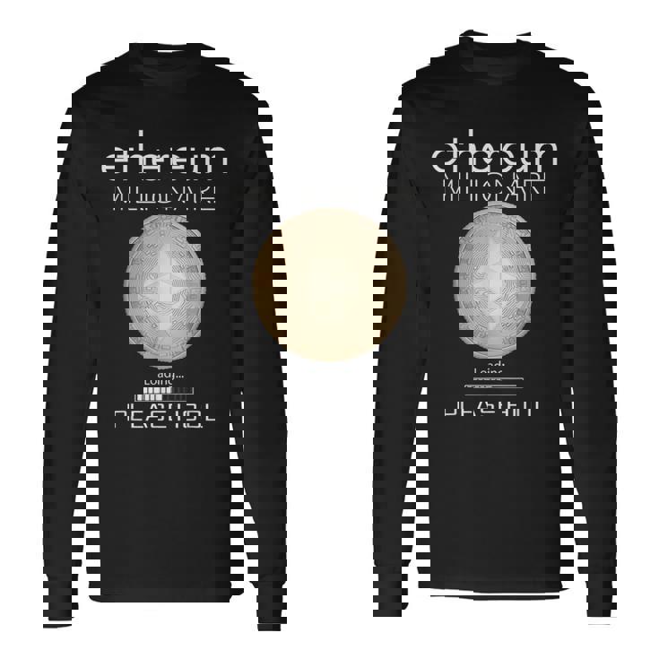 イーサリアム ミリオネール ローディング プリー・ホドル ファニー Eth 20 コイン 長袖Tシャツ