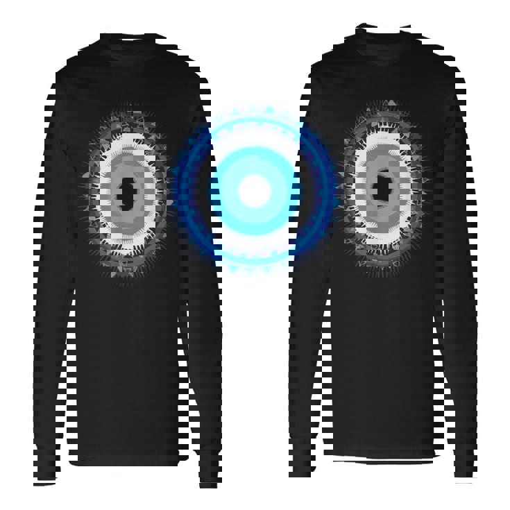 イーブルアイシャツ トルコの目 ナザール 邪悪なギリシャ語から守る 長袖Tシャツ