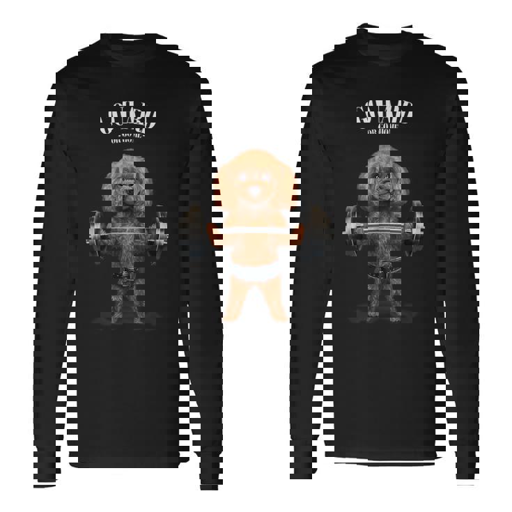 ウェイトリフティング 筋トレ バーベル やる気がないなら家に帰れ プードル 犬 長袖Tシャツ