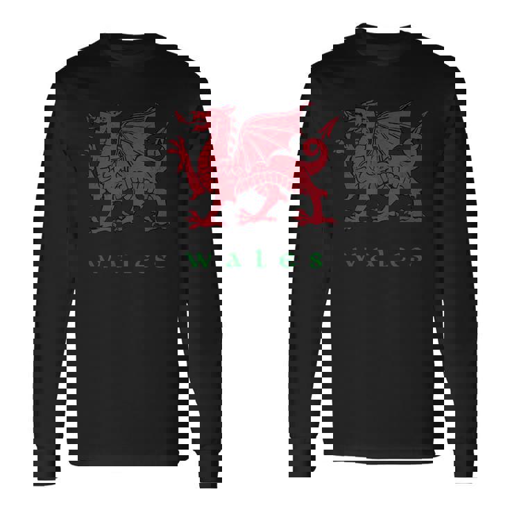 ウェールズ ウェールズ ウェールズ ドラゴン 長袖Tシャツ