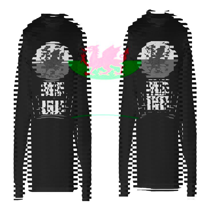 ウェールズ ラグビー チーム Cmon Cymru フラッグ 長袖Tシャツ