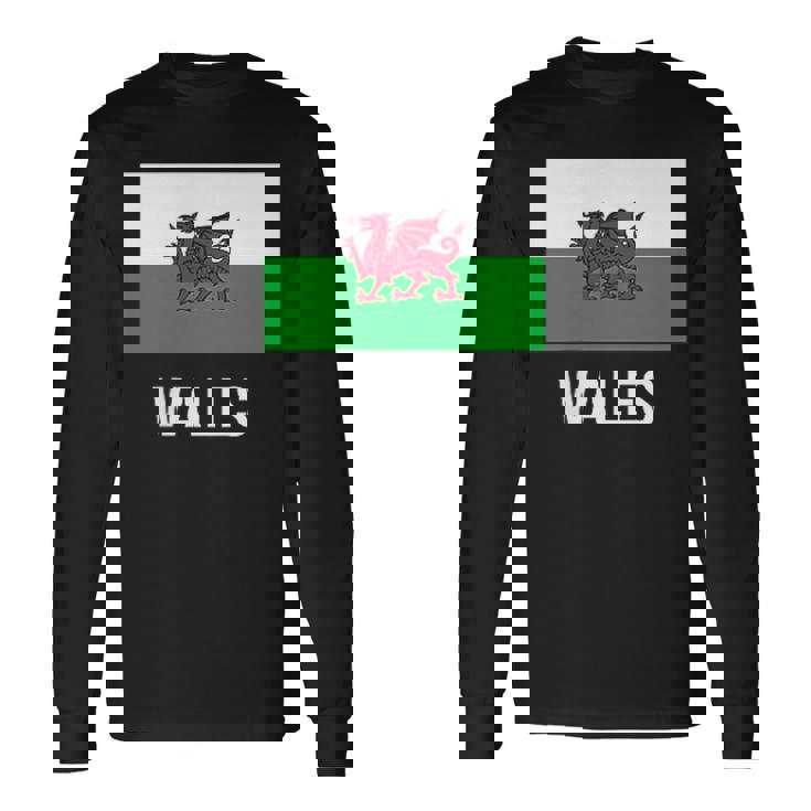 ウェールズのウェールズの旗 長袖Tシャツ