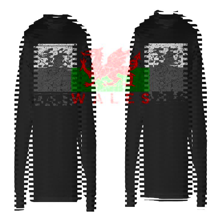 ウェールズ国旗 ウェールズ ドラゴン アンティーク調 メンズ レディース キッズ 長袖Tシャツ