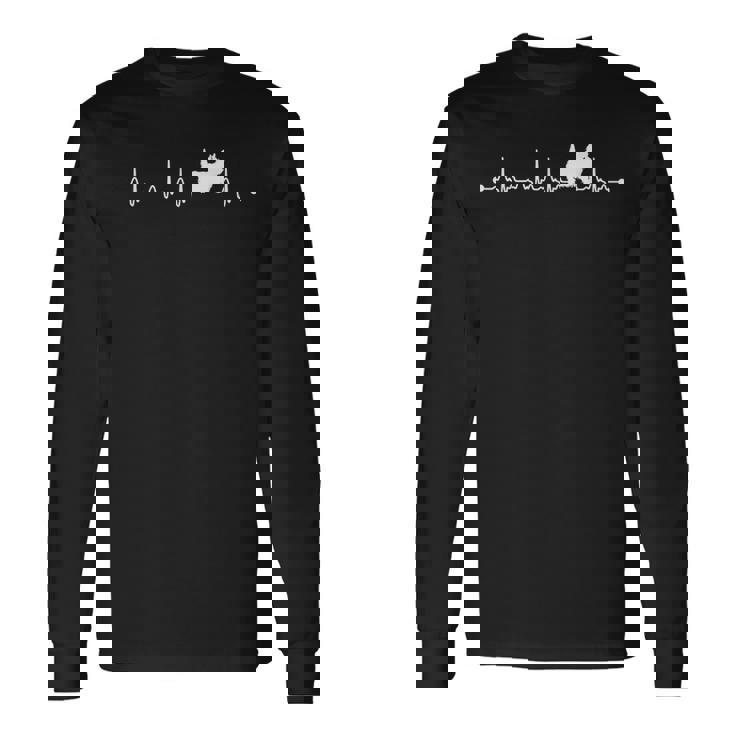 ウエスト・ハイランド・ホワイト・テリア 心音 心電図 ウェスティーママ 長袖Tシャツ