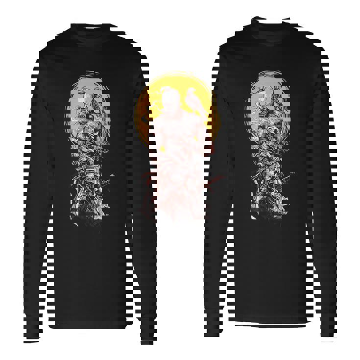 ウクライナのコサック戦士が剣を握り、ウクライナのために戦う 長袖Tシャツ