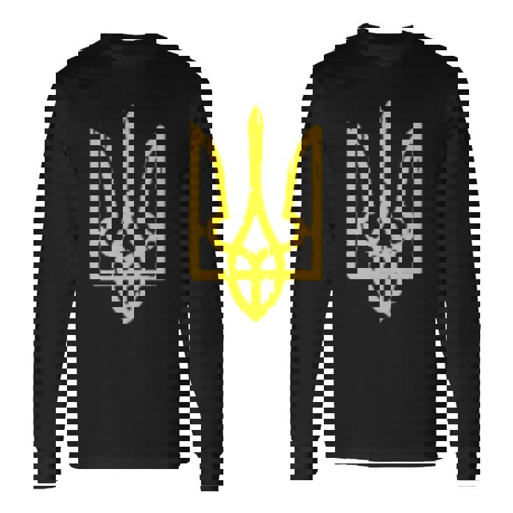 ウクライナの国章、ウクライナのトリズブ、ウクライナのトライデント 長袖Tシャツ