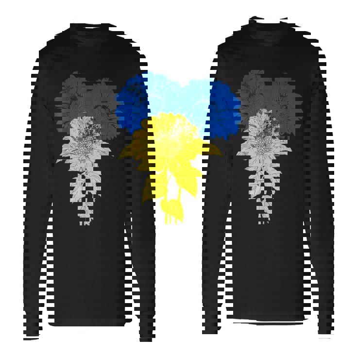 ウクライナ国旗 ひまわり ヴィンテージ ウクライナ支援 ウクライナ 長袖Tシャツ