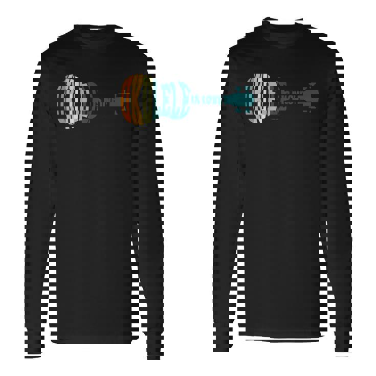 ウクレレ・イズ・ラブ アコースティック ハワイアン ミュージシャン ウクレレ アロハ ギター 長袖Tシャツ