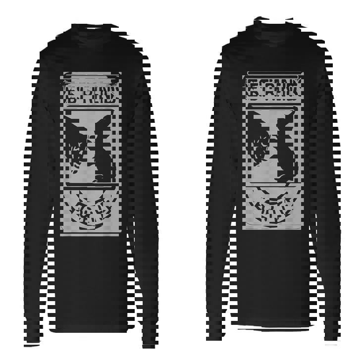 ウサギの親友 ライフ ペットギフト 長袖Tシャツ